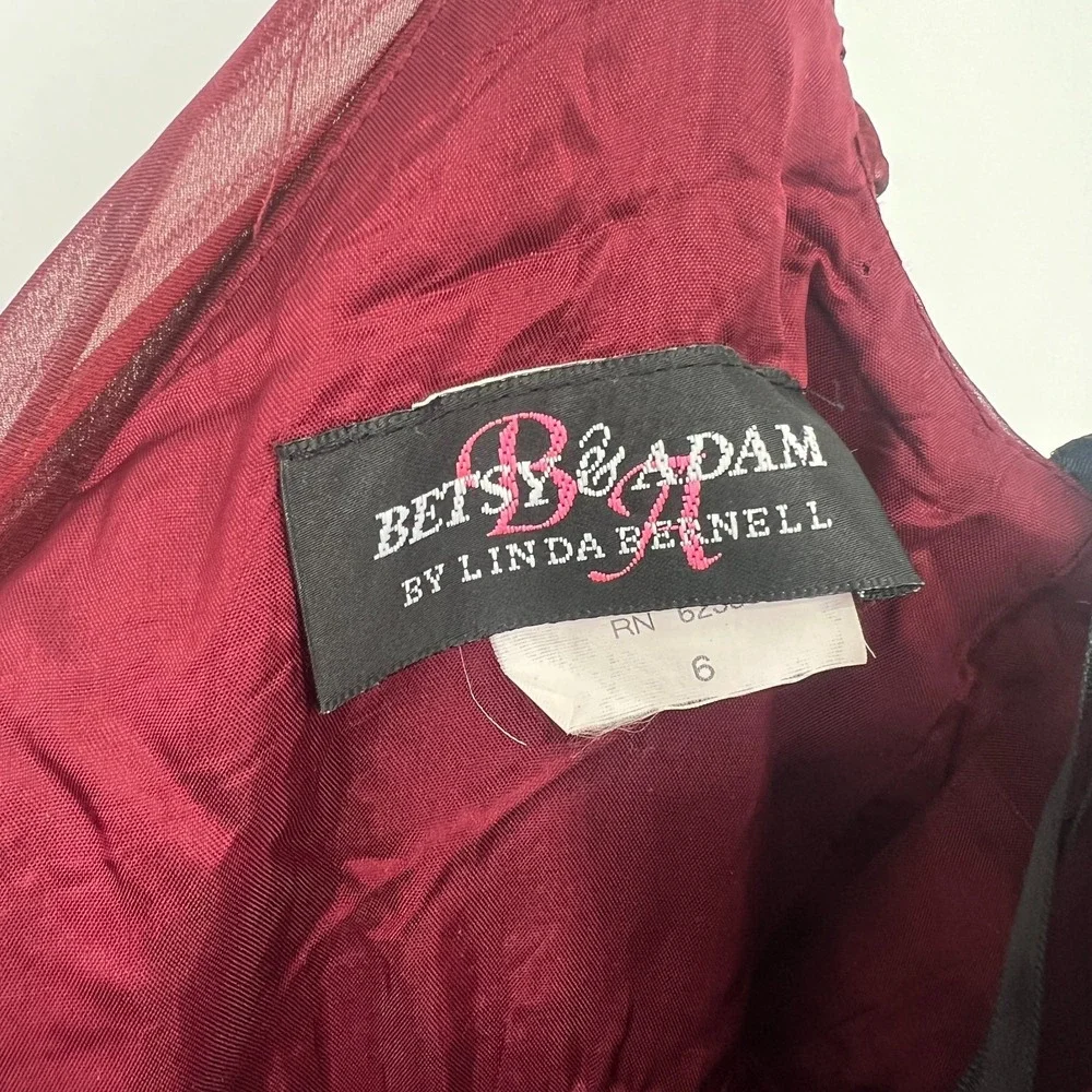 Vtg Betsy & Adam Y2K Prom Dress Women 6 Red Fairy 90s Empire Waist Maxi Ethereal